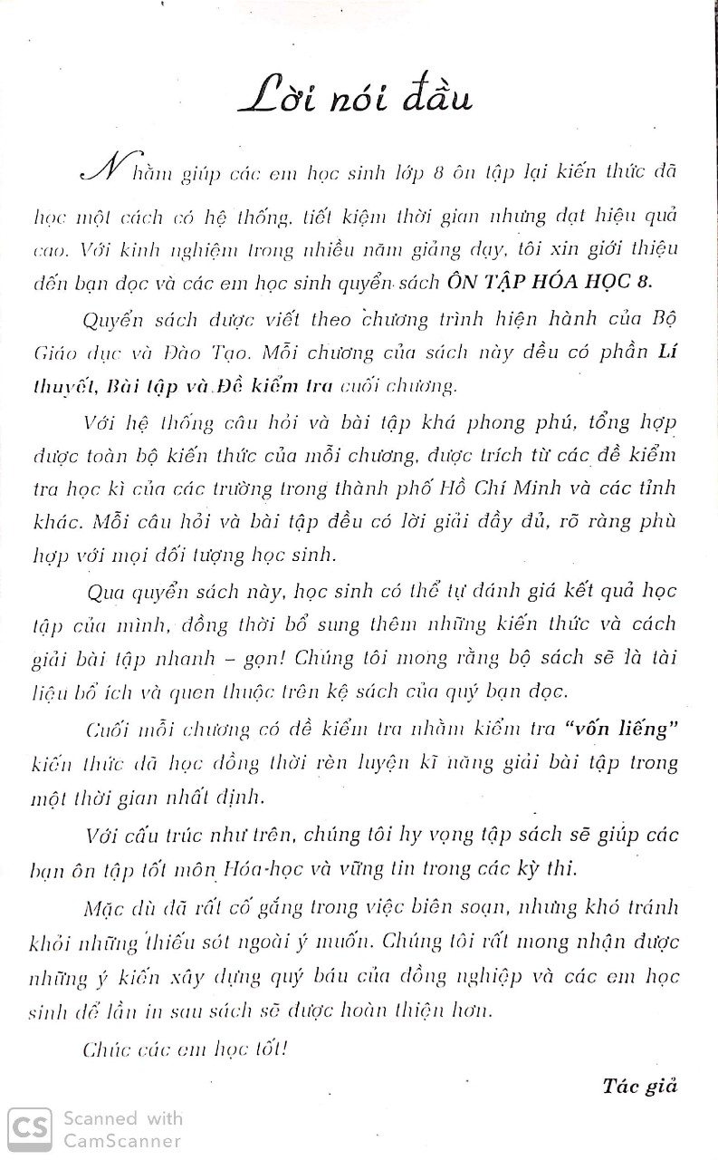 [HCM]Ôn tập Hóa học 8
