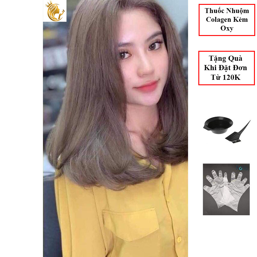 Thuốc Nhuộm Tóc Màu Nâu Tây Kèm Oxy