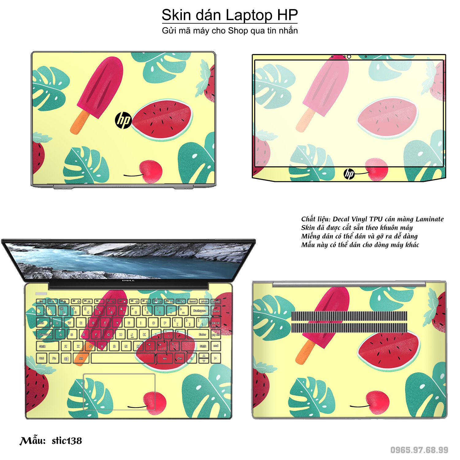 Decal Skin dán Laptop HP mẫu Hoa văn sticker