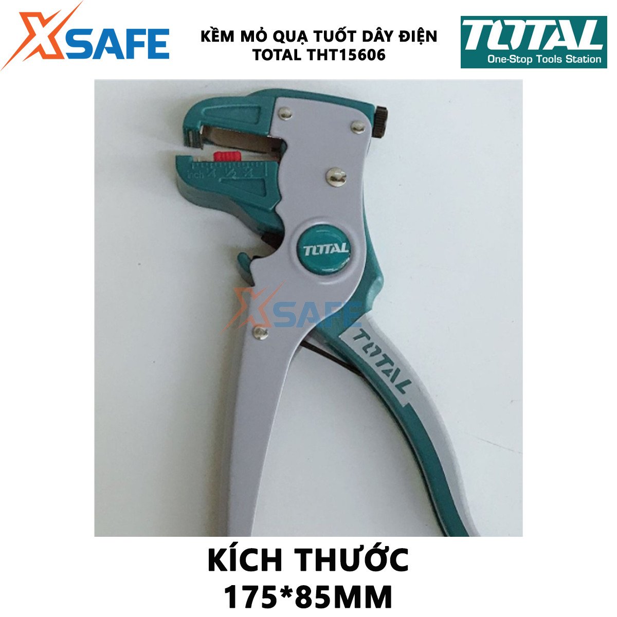 Kìm mỏ quạ tuốt dây điện cos đa năng cao cấp TOTAL THT15606 cắt tuốt dây điện cáp mạng nối điện tử đường kính 05-6mm