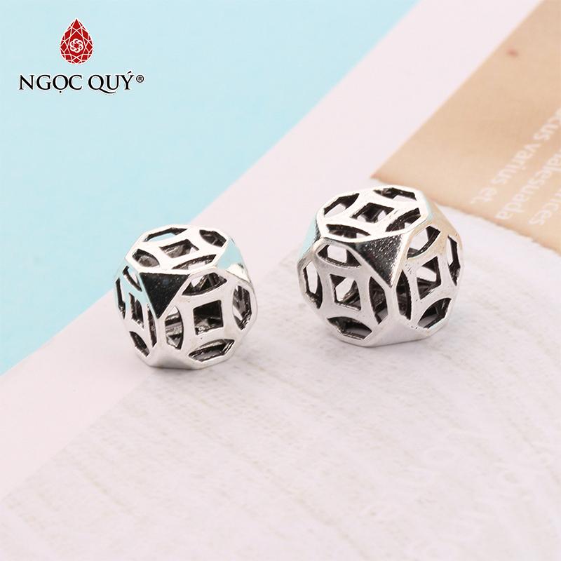 Charm bạc xỏ ngang hình đồng tiền - Ngọc Qúy Gemstones