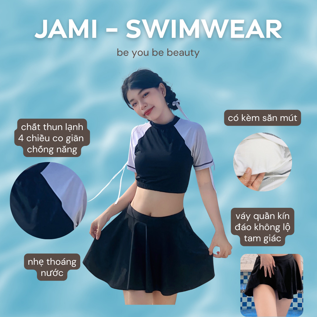 Đồ bơi nữ váy bơi quần đùi đi biển đi bơi Jamity - ATD14