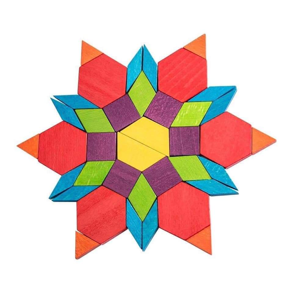 Chính hãng Mideer 250 miếng - BỘ XẾP HÌNH GỖ PATTERN BLOCK