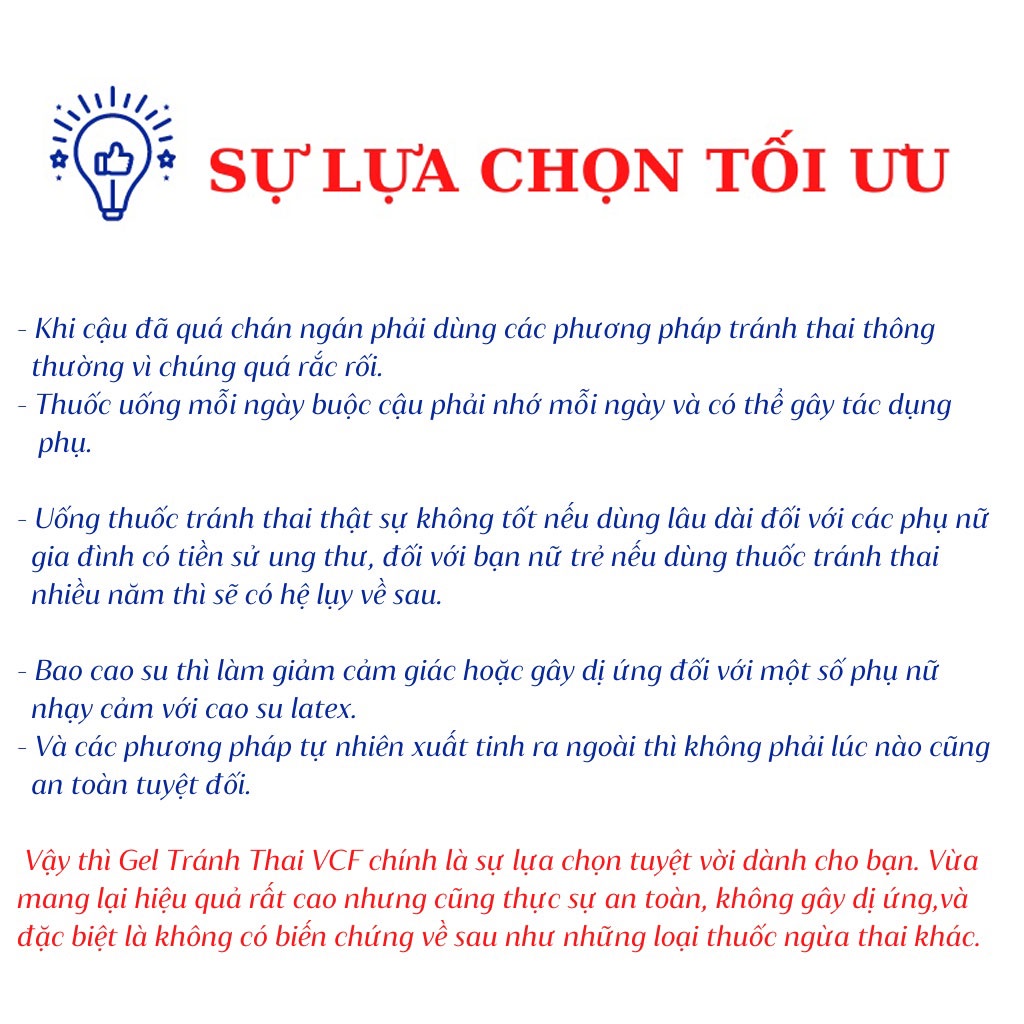 [Bán Lẻ] Gel tránh thai VCF lẻ 1 ống [Chính hãng USA, date xa]