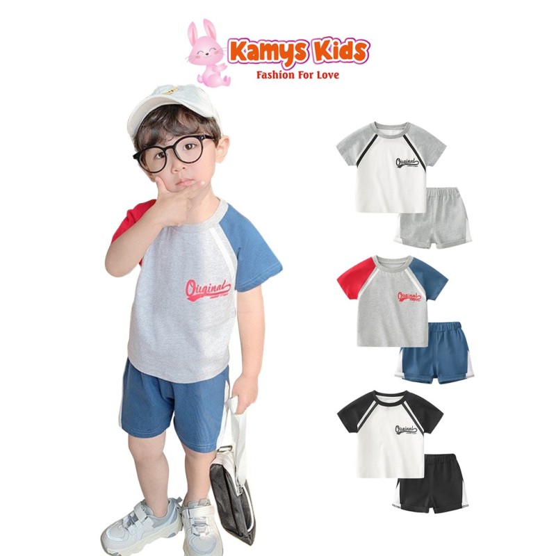 Nơi bán Set Quần Áo Thể Thao Cộc Tay Kamys Kids Phối Màu Cho Bé Từ 10-23Kg