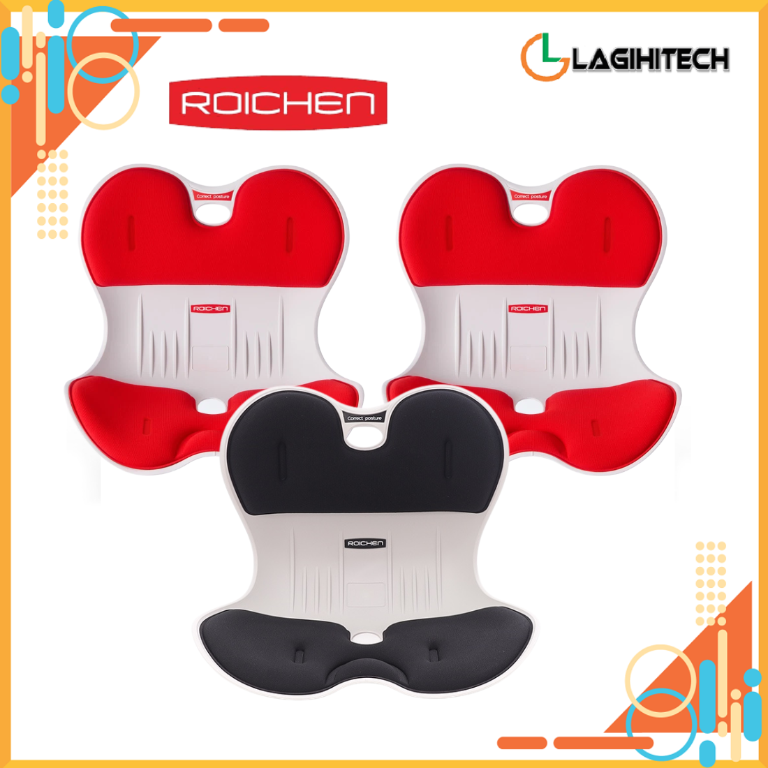 *LAGIHITECH* Combo 3 Ghế Chỉnh Dáng Ngồi Đúng Roichen Hàn Quốc Dùng Cho Nam,Nữ,Trẻ em Bảo Hành 1 Năm - Hàng Chính Hãng