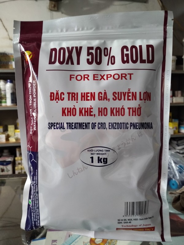 DOXY 50 gold - đặc trĩ hen gà, suyễn lợn, khò khè, ho khó thở 500g