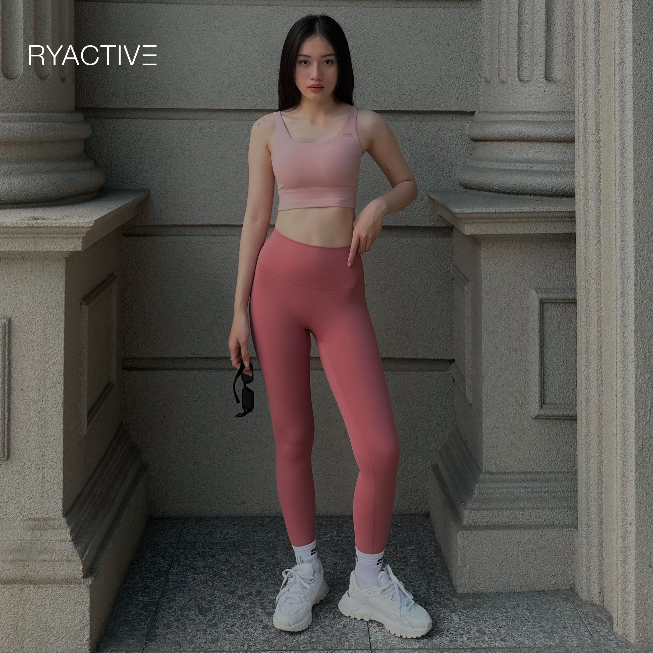 Quần legging thể thao dáng dài RYACTIVE - RYA Legging Rose