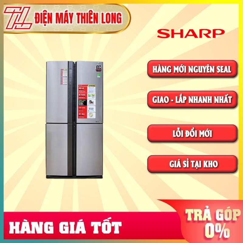 Tủ lạnh Sharp Inverter 556 lít SJ-FX630V-ST - TRẢ GÓP 0% - GIAO TOÀN QUỐC - NGOÀI HCM TÍNH PHÍ