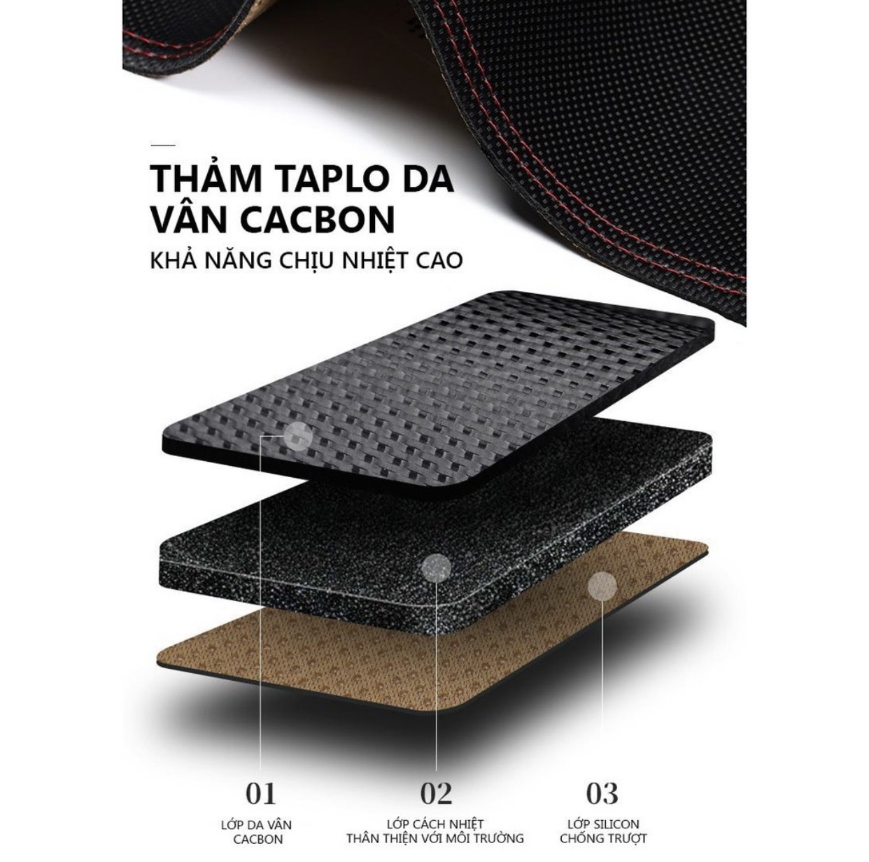 Thảm taplo da cacbon hãng xe Honda