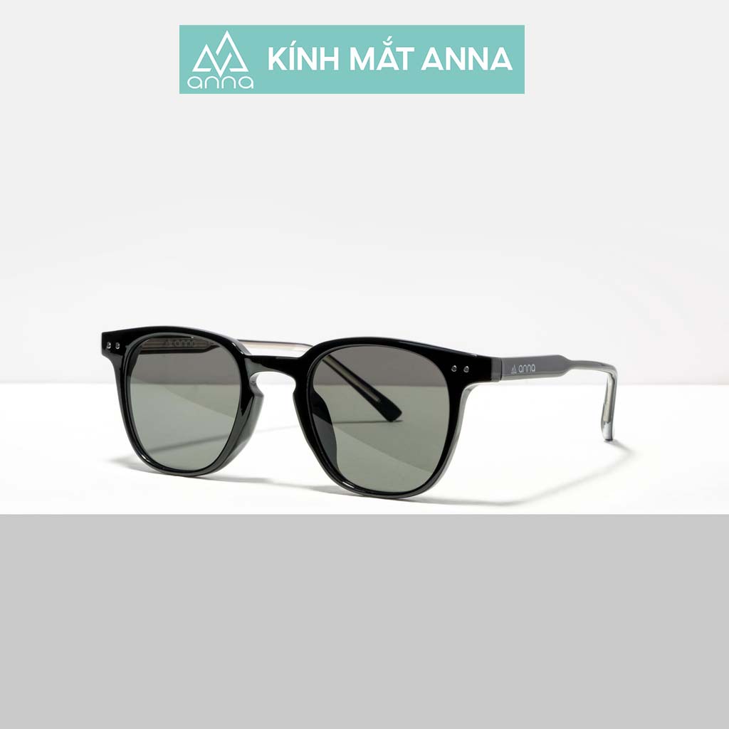 Kính mát nam nữ thời trang ANNA dáng vuông tròng nhựa râm chống tia