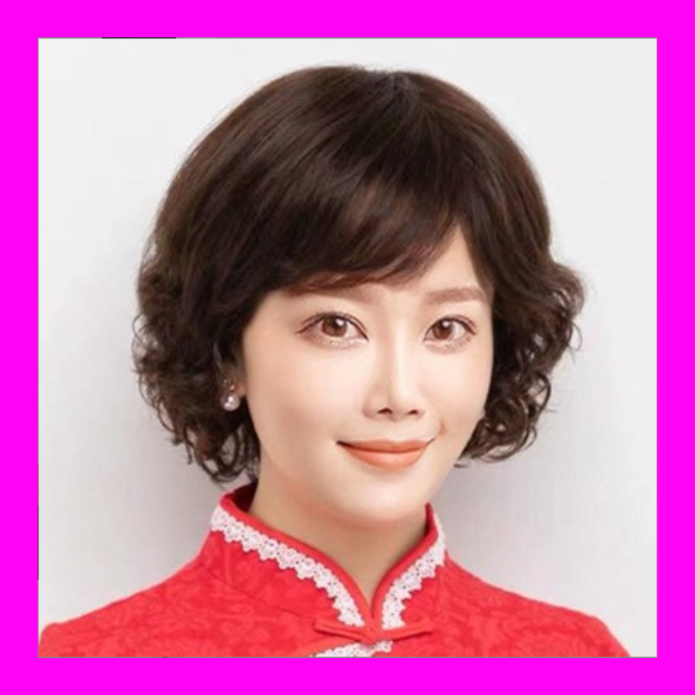 [TẶNG LƯỚI] Tóc giả nữ trung niên xoăn Hàn Quốc cao cấp -TG49