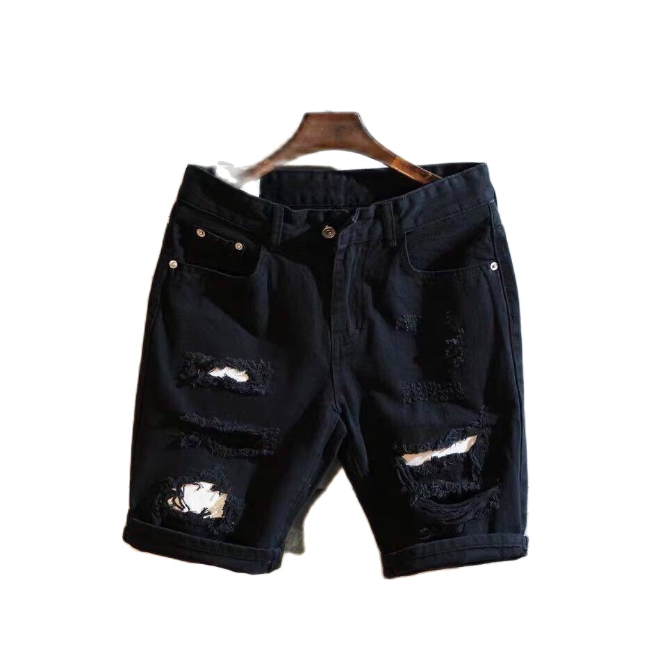Quần short jean nam trắng đen rách kiểu cách cao cấp hàng đẹp chuẩn 305,306