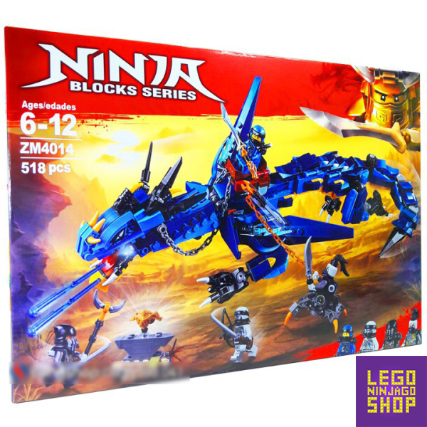 Bộ lắp ghép xếp hình Lego Ninja Zm4014: Rồng xanh sấm sét của ninja Jay (518+ mảnh)