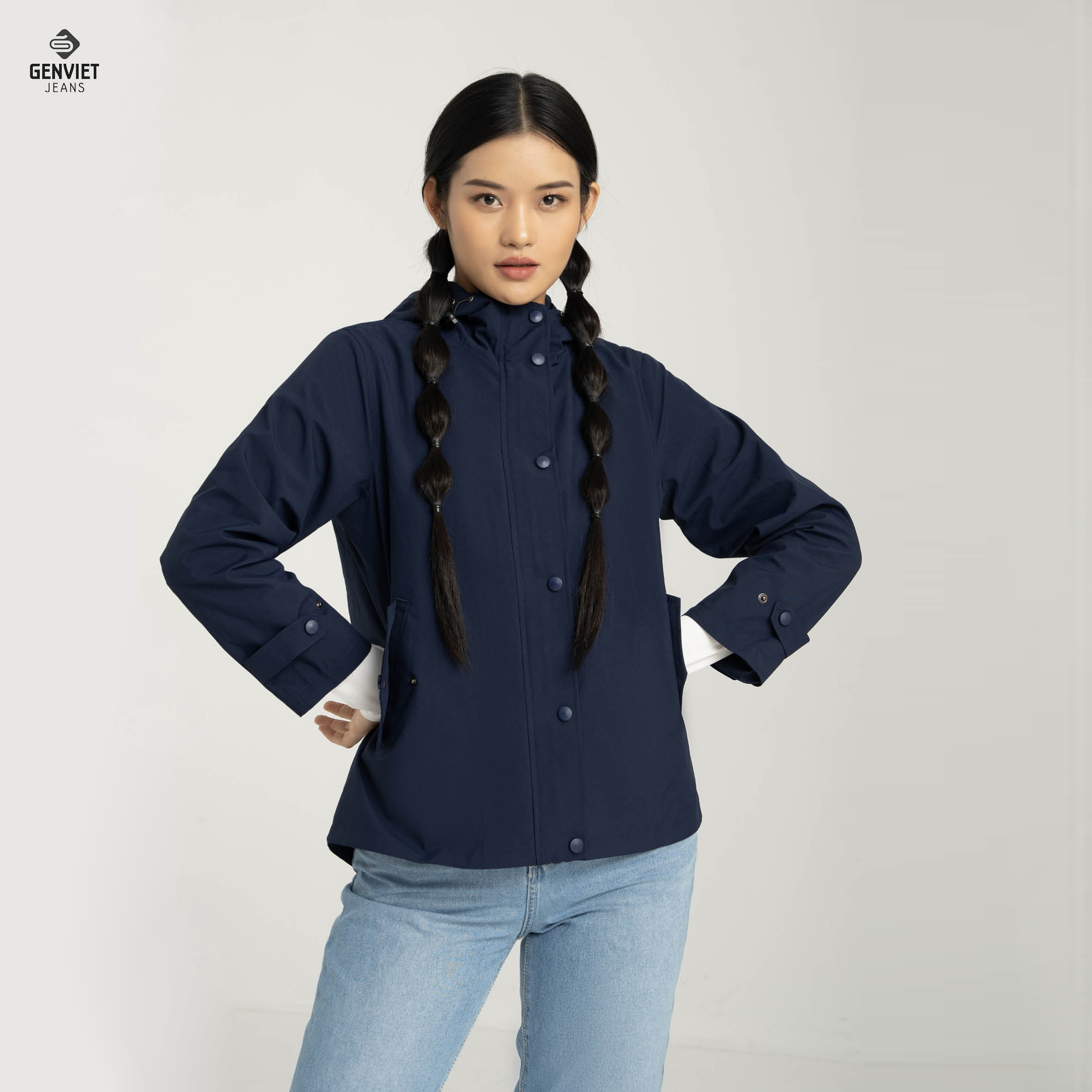 Áo Khoác Gió Parka Nữ GENVIET Cản Gió Cản Nước TK130G8024