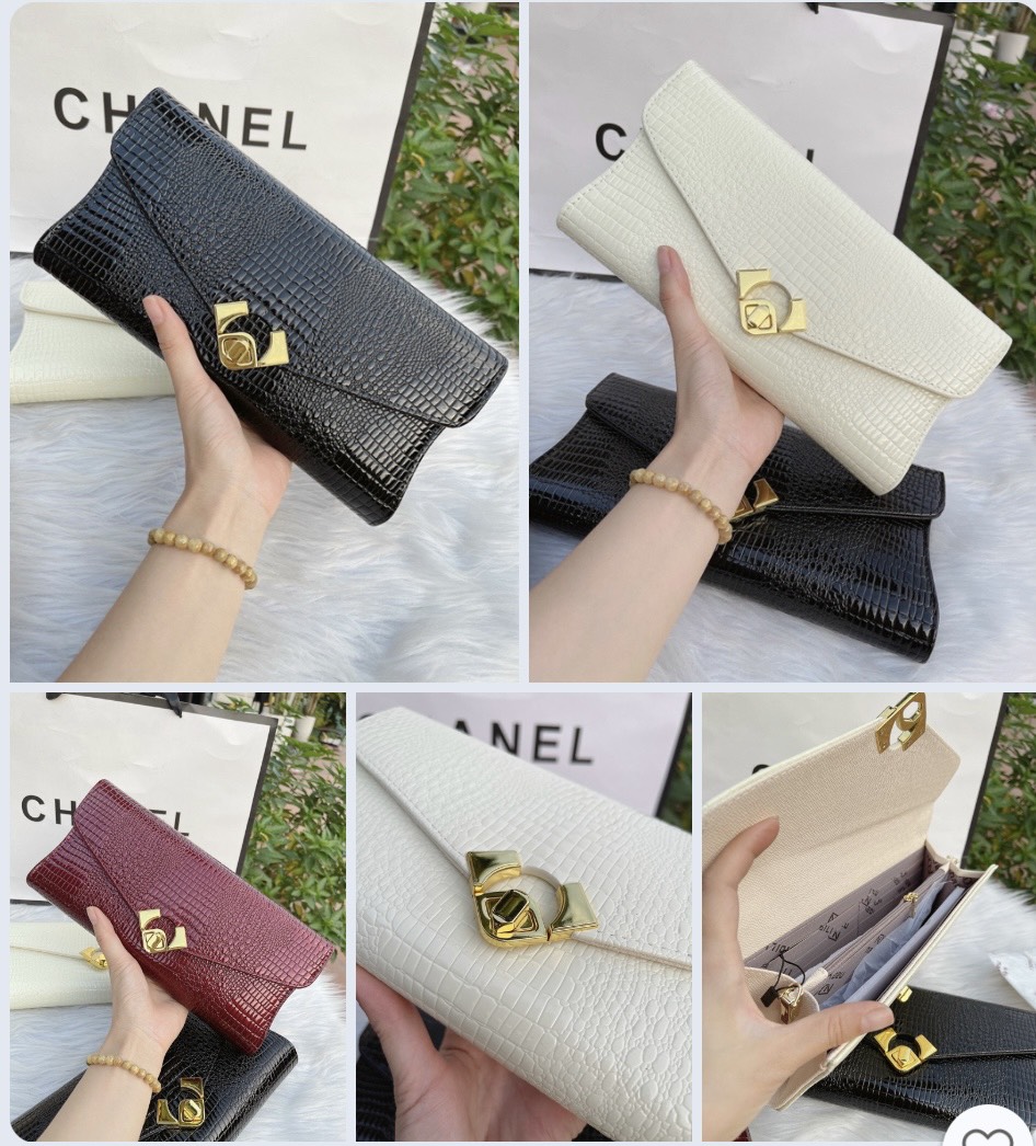 cluth ví cầm tay đi tiệc vân rắn thời trang Rosabeli