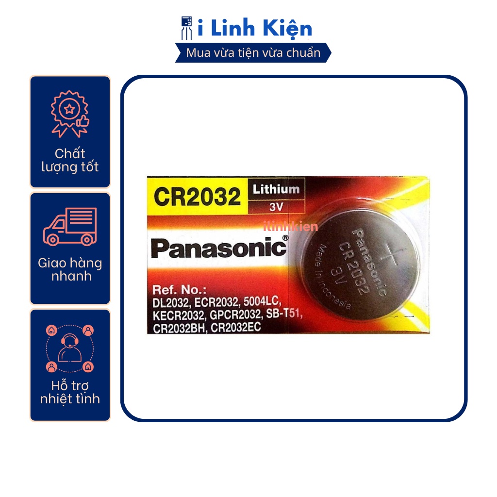 Pin CR2032 Panasonic 3V chính hãng.
