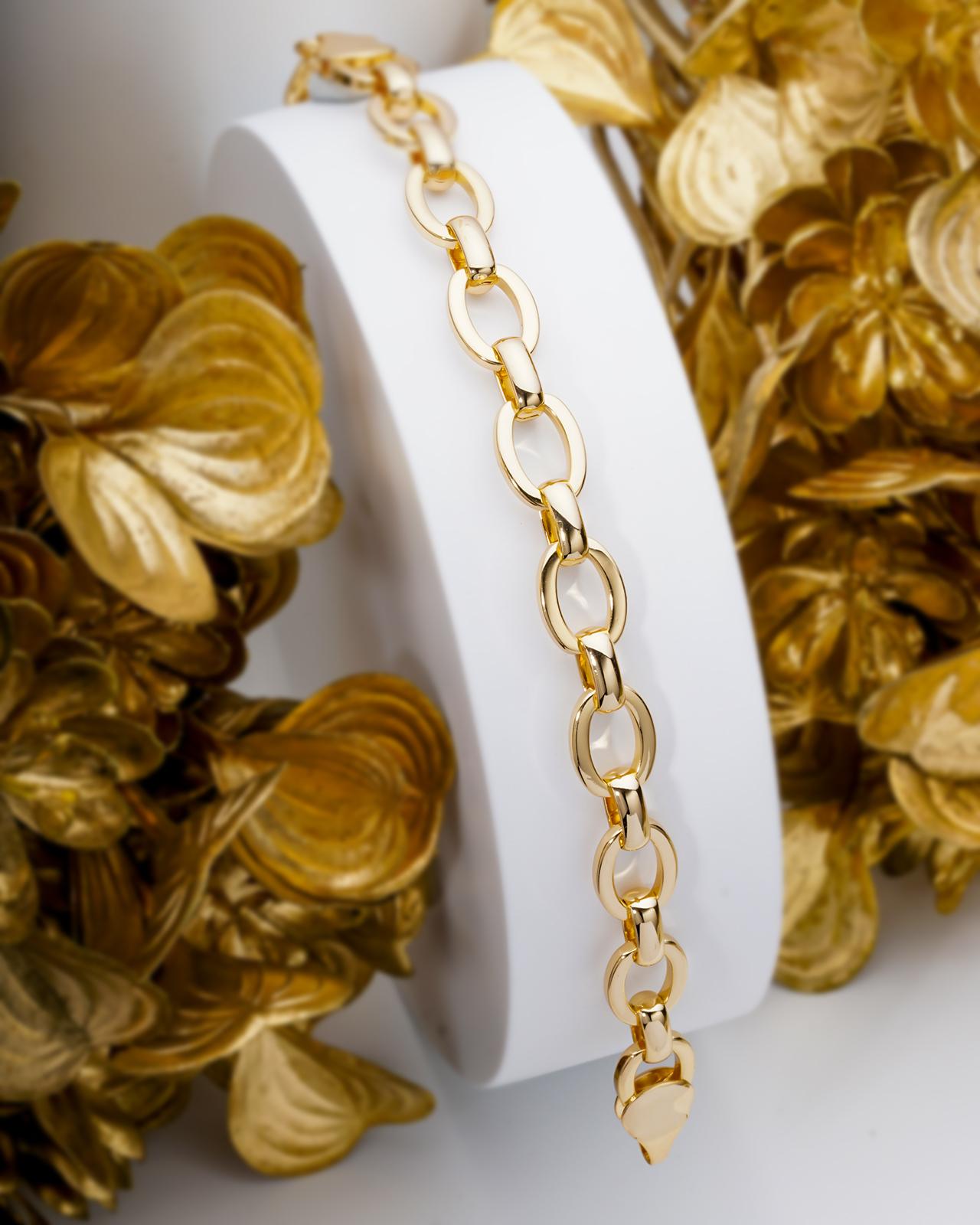 Lắc tay UHA - Lắc Tay với thiết kế  Mắc Xích Ovan - mạ vàng 18k bền màu- kiểu dáng đơn giản -thanh lịch