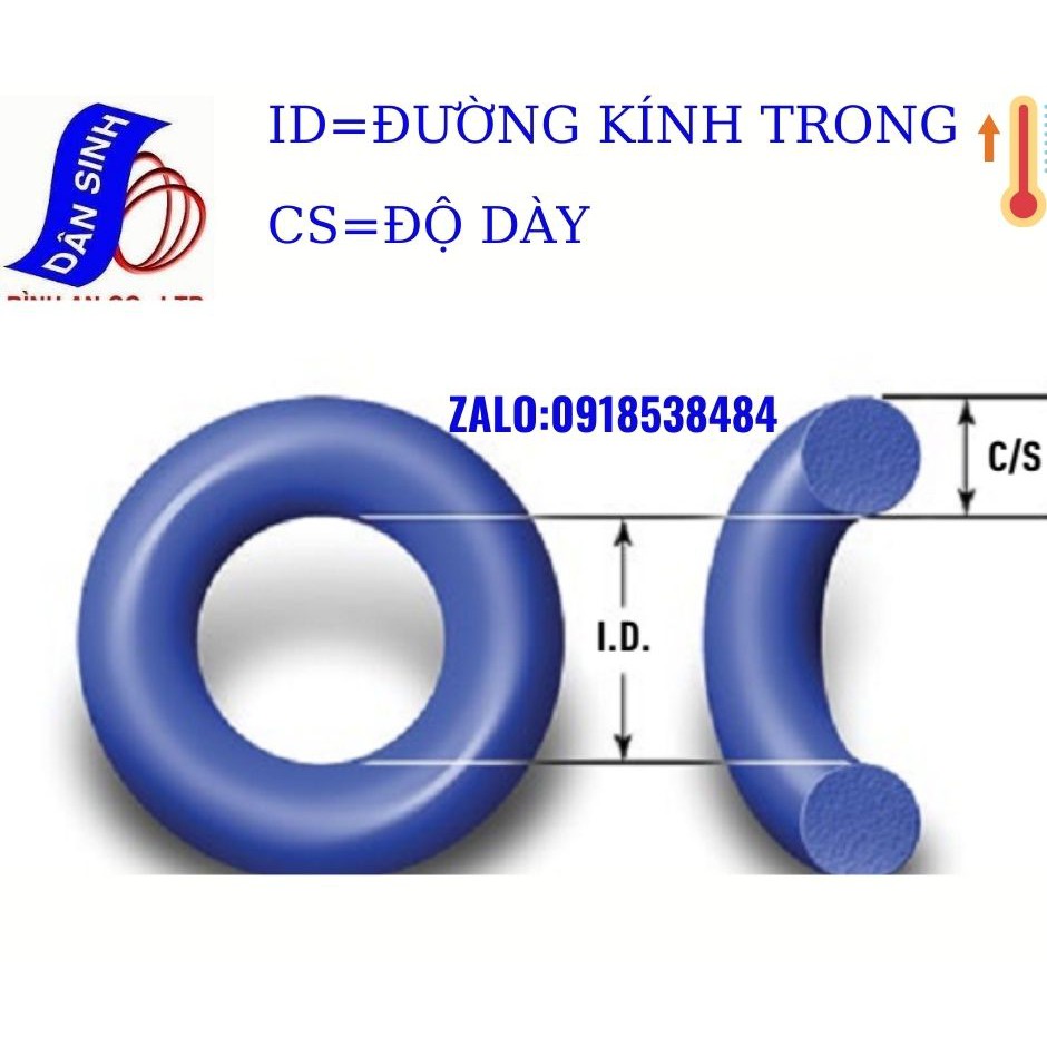 Dày 3.5mm * (42mm đến 92mm Đường kính trong)Gioăng VITON/FKM chịu nhiệt cao