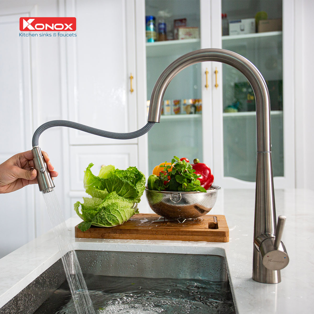Vòi rửa bát dây rút Konox KN1901N