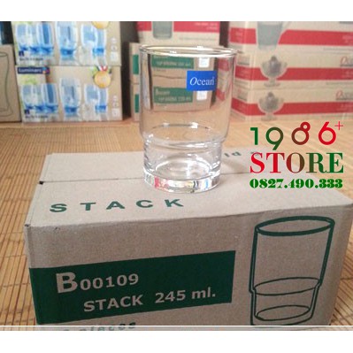Bộ 6 Cốc Thủy Tinh Stack loại cao Ocean – B00109 – 245ml