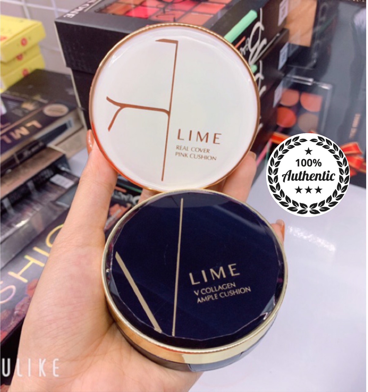 (Sẵn 2 mẫu) Phấn Nước Lime Real Cover Pink Cushion - Lime V Collagen Ample Cushion