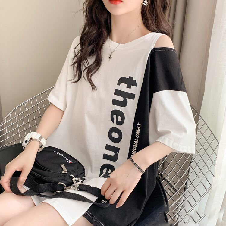 Áo thun nữ phối màu cá tính