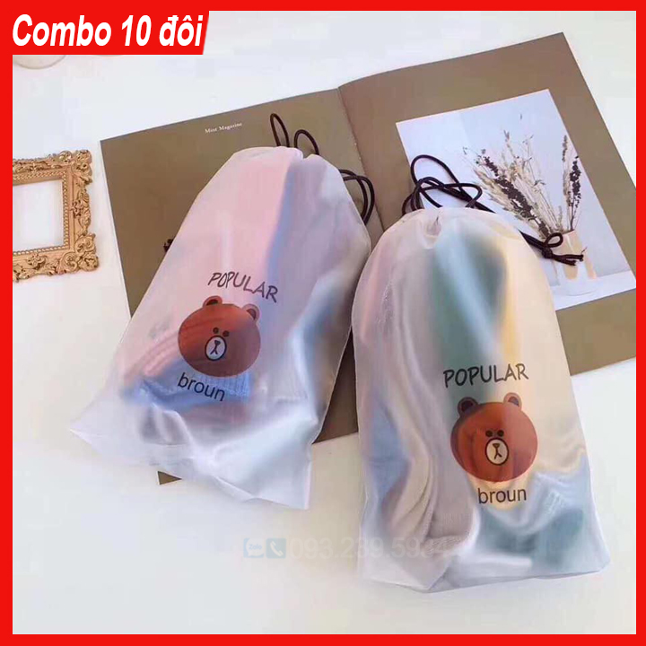 Combo 10 đôi tất gấu nữ cổ ngắn siêu xinh