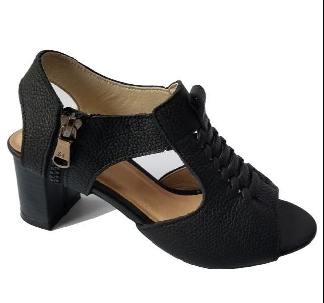 Giày sandal cao gót nữ da bò BIGGBEN gót 5 phân GCGB55