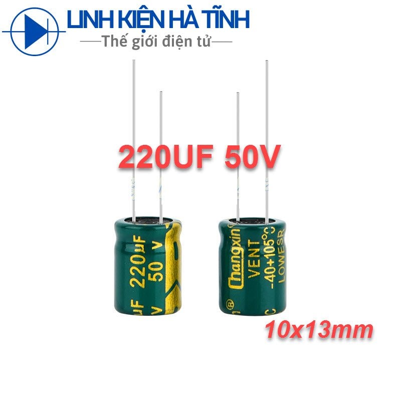 20 con tụ hóa 220uf 50v 10x13mm tụ xanh 220uf 50v