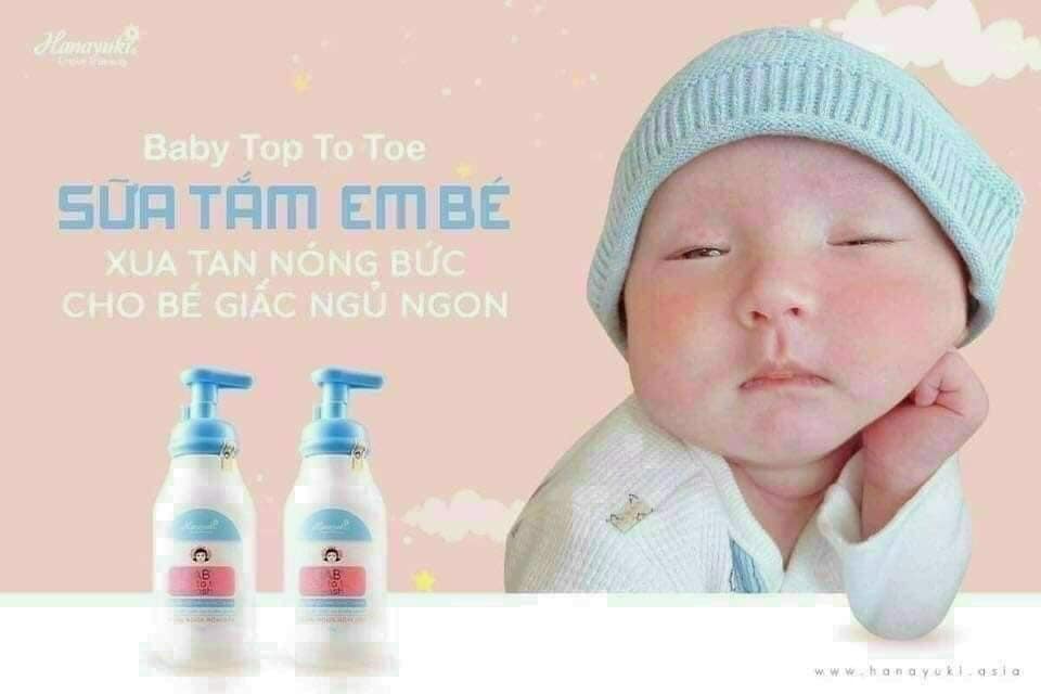 Sữa tắm gội thảo dược cho bé hanayuki - hana baby top to toe wash
