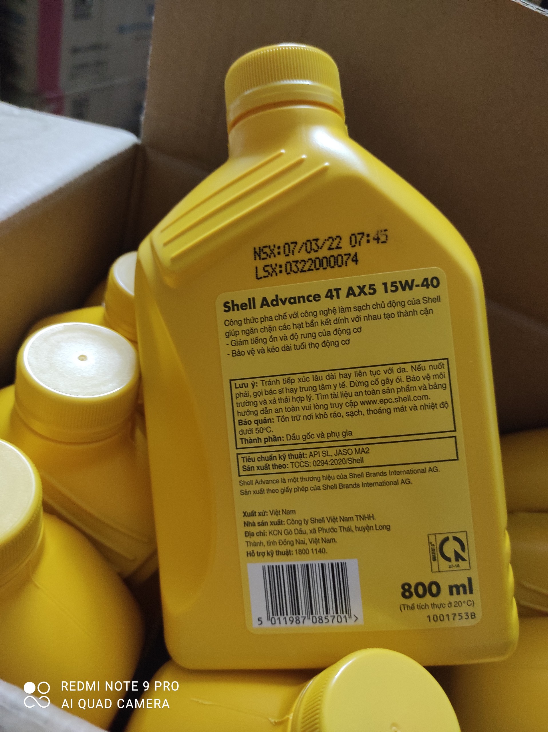 NHỚT SHELL dòng xe số ADVANCE AX5 15W-40 0,8L