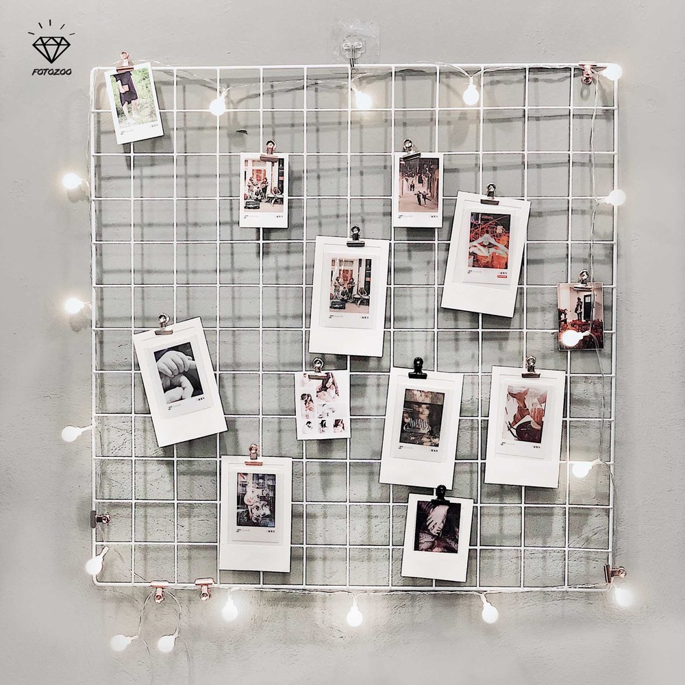 Khung trang trí kèm giỏ cài để đồ siêu xinh, Giỏ Lưới Sắt Treo Đồ, Thanh Treo Đồ Trang Trí Lưới Decor Phụ Kiện Xinh Xắn