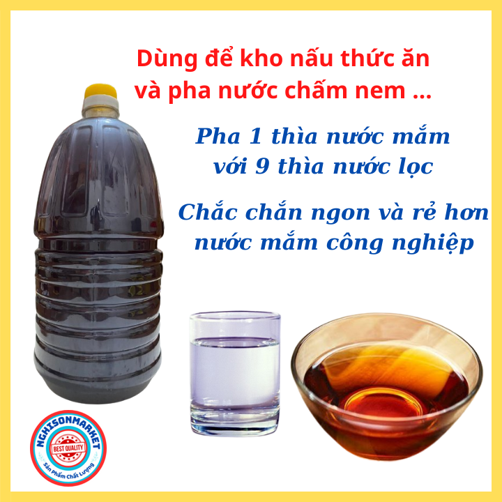 Nước mắm quê truyền thống cá cơm chấm ngon loại đặc biệt can 2 lít đủ