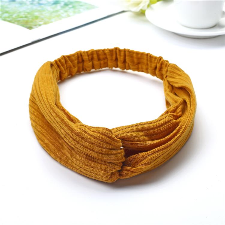 Băng đô turban chéo thời trang cao cấp - Vàng đất