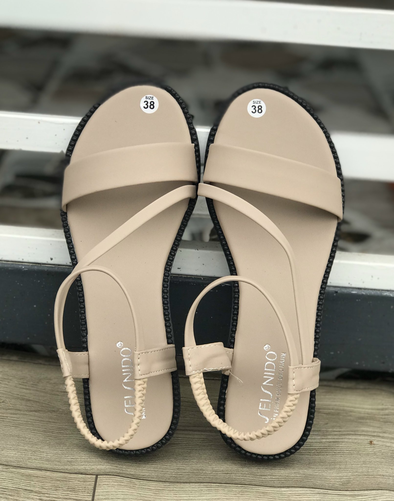 Dép xăng đan nữ dép quai hậu da mềm đế 3 phân đi học đi làm đi chơi