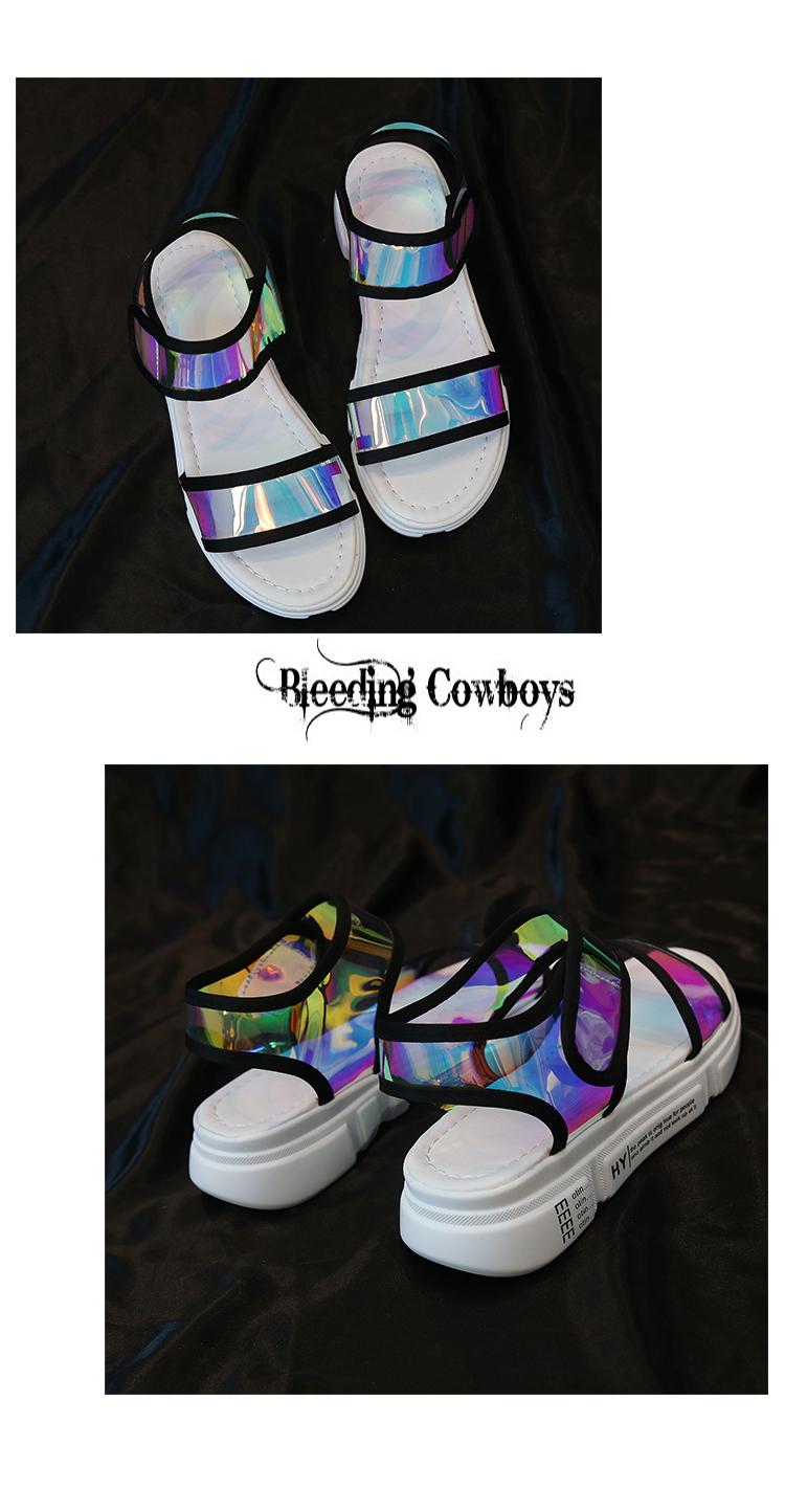 Giày sandal hologram sắc màu (xả hàng)