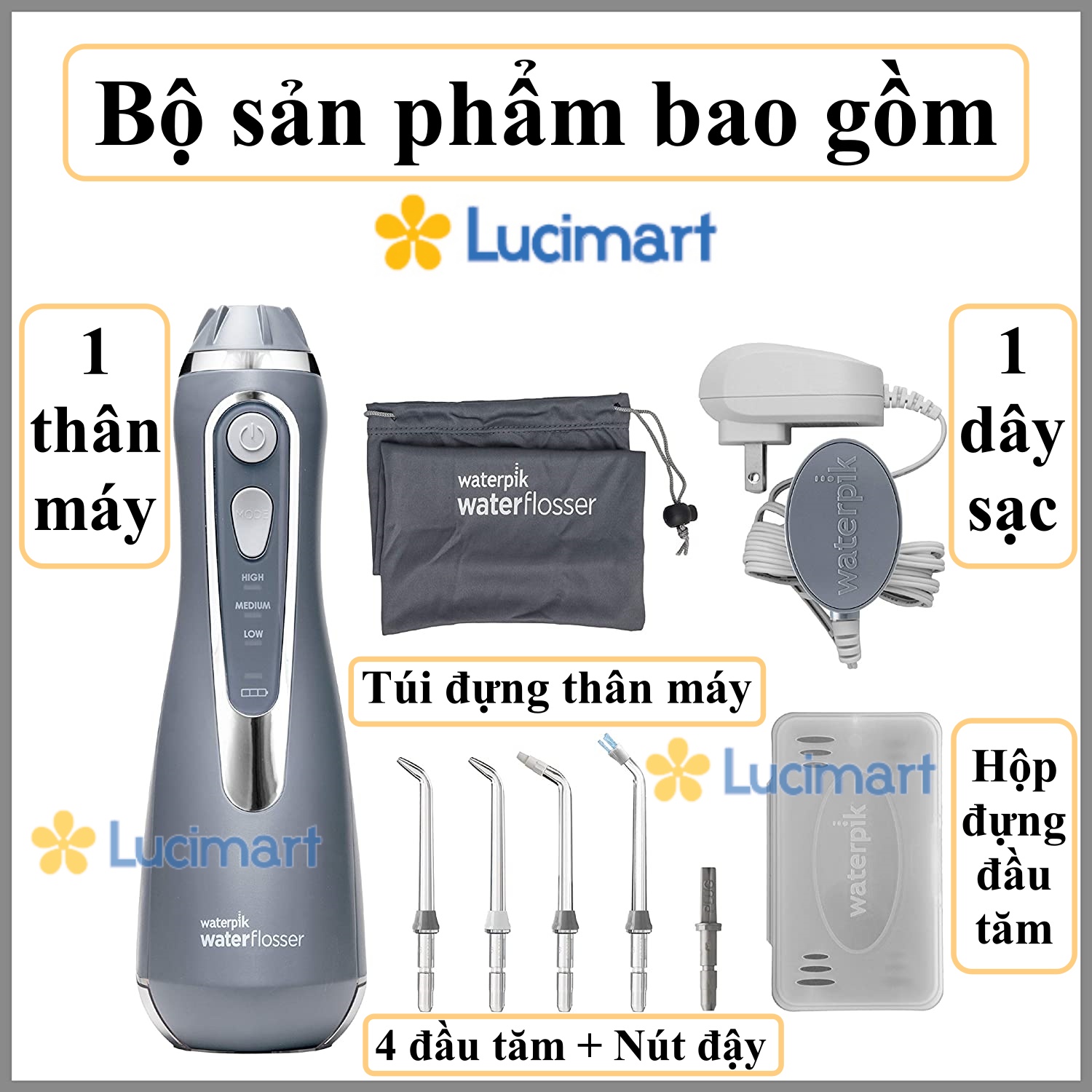 [HCM]Máy tăm nước cầm tay Waterpik Cordless Advanced Water Flosser [Hàng Mỹ]