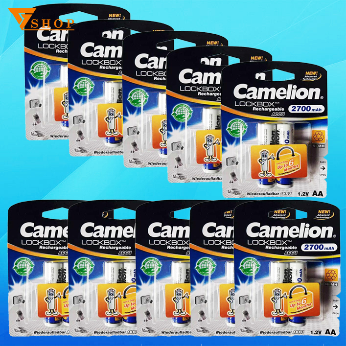 Combo 10 vỉ Pin sạc AA Camelion 2700mah