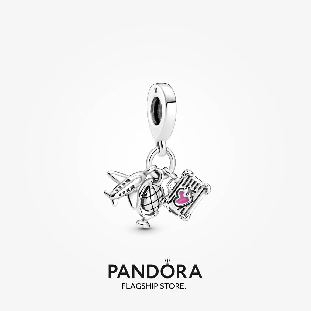 Hot 2023 Pandora Airplane, Globe & Suitcase Dangle Charm