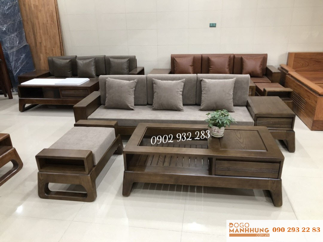 Bộ sofa gỗ sồi 3 món nhỏ xinh G06 miễn phí giao hàng