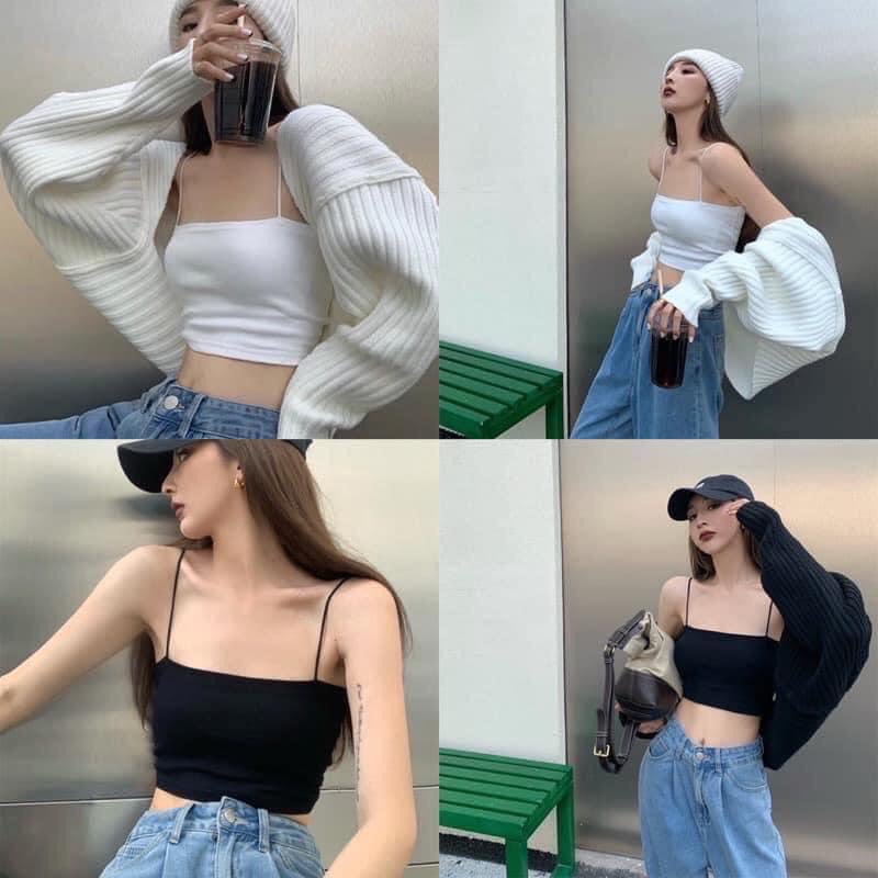 Áo 2 dây sợi bún cotton siêu xinh