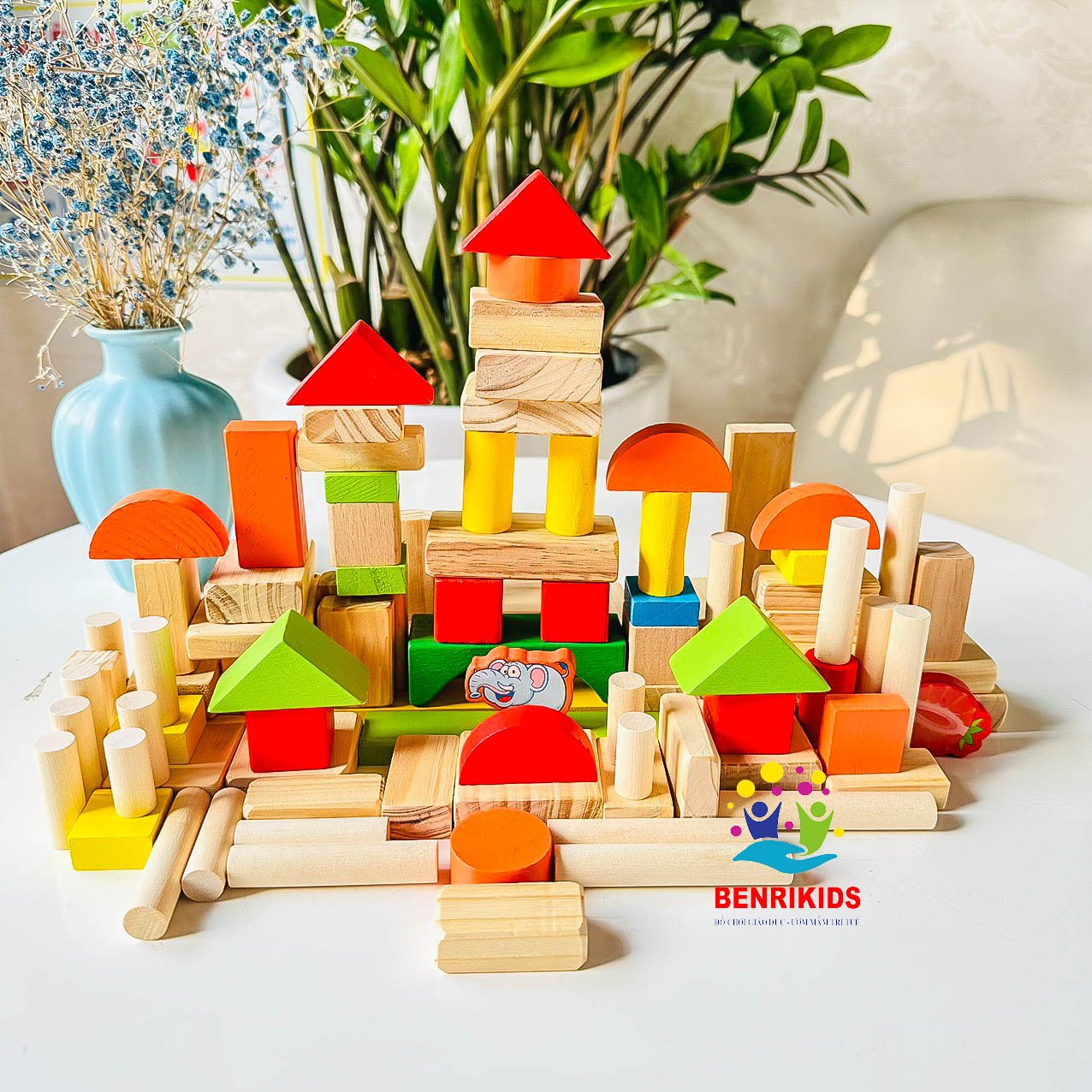 Đồ play folded shape wooden 100 Details, wood toys, đồ play reverse smart shape, assembling toys shape blocks