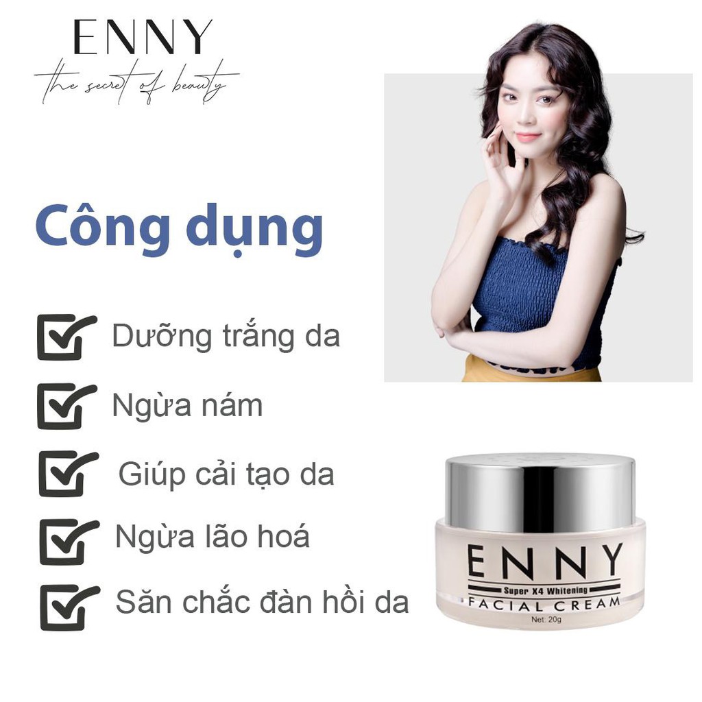 Kem Face Enny X4 mix Saffron Dưỡng Trắng Da Ngừa Lão Hoá kết hợp Nhụy Hoa Nghệ Tây