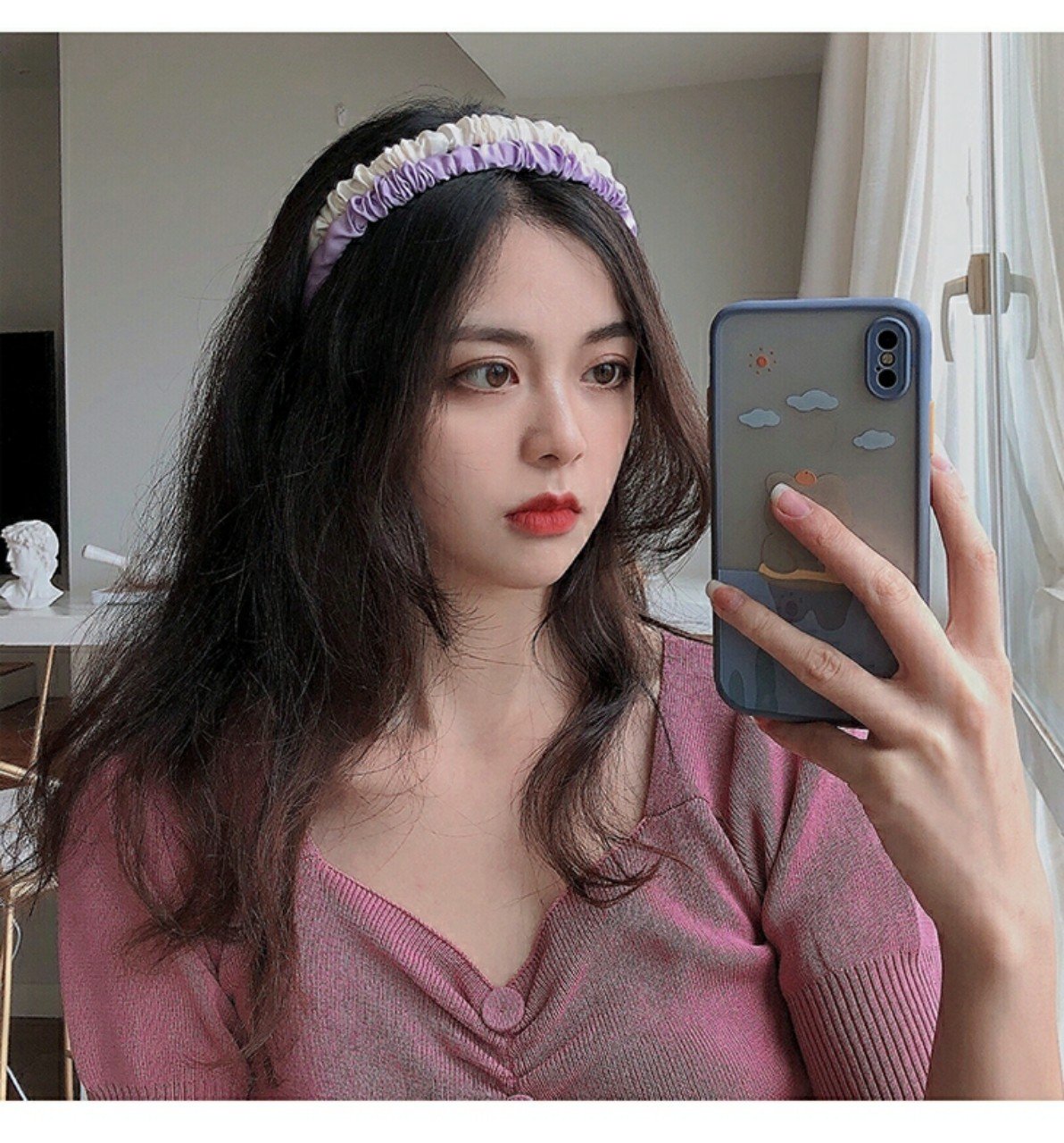 BỜM CÀI TÓC SATIN NHÚN