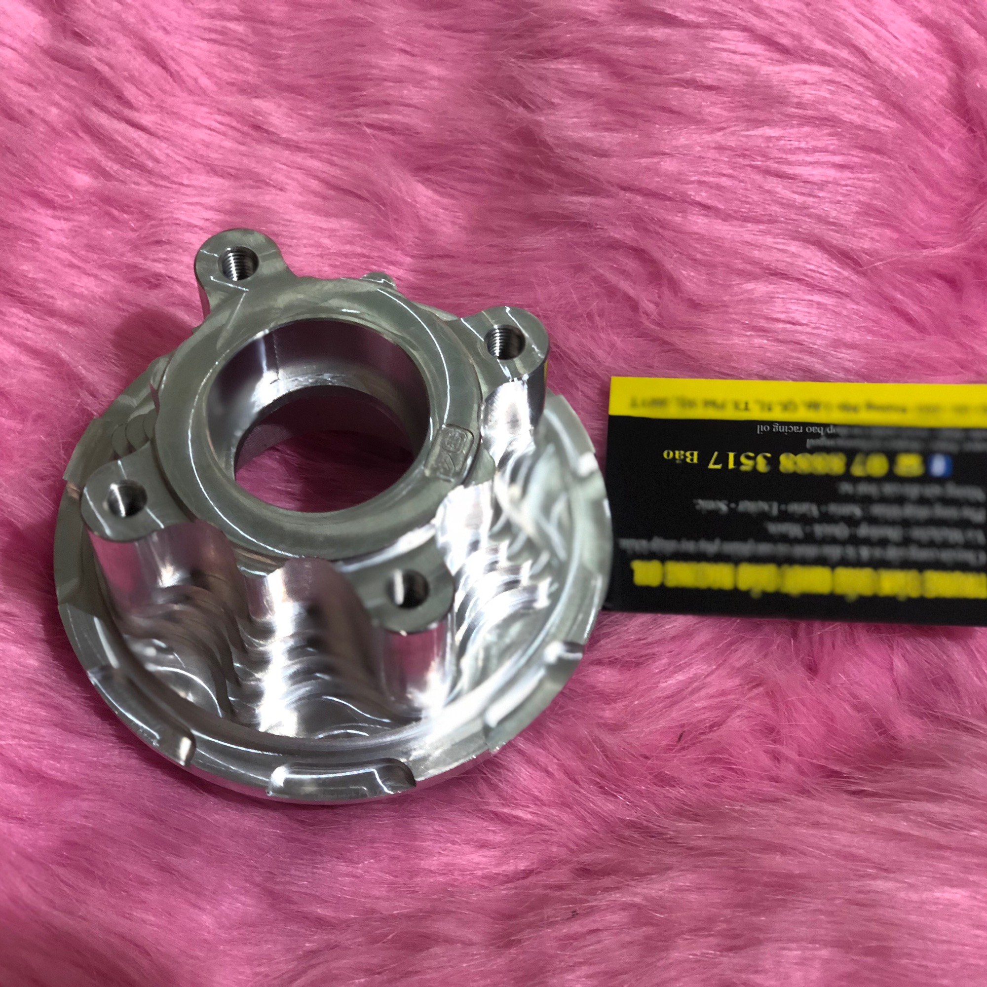 Cùi nhôm CNC gắn EXciter 135, 150  4 lỗ ốc " nhôm 6 bao sáng bóng "