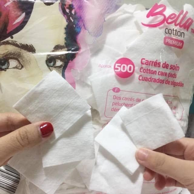 Bella- Bông tẩy trang cô gái Premium 500 miếng