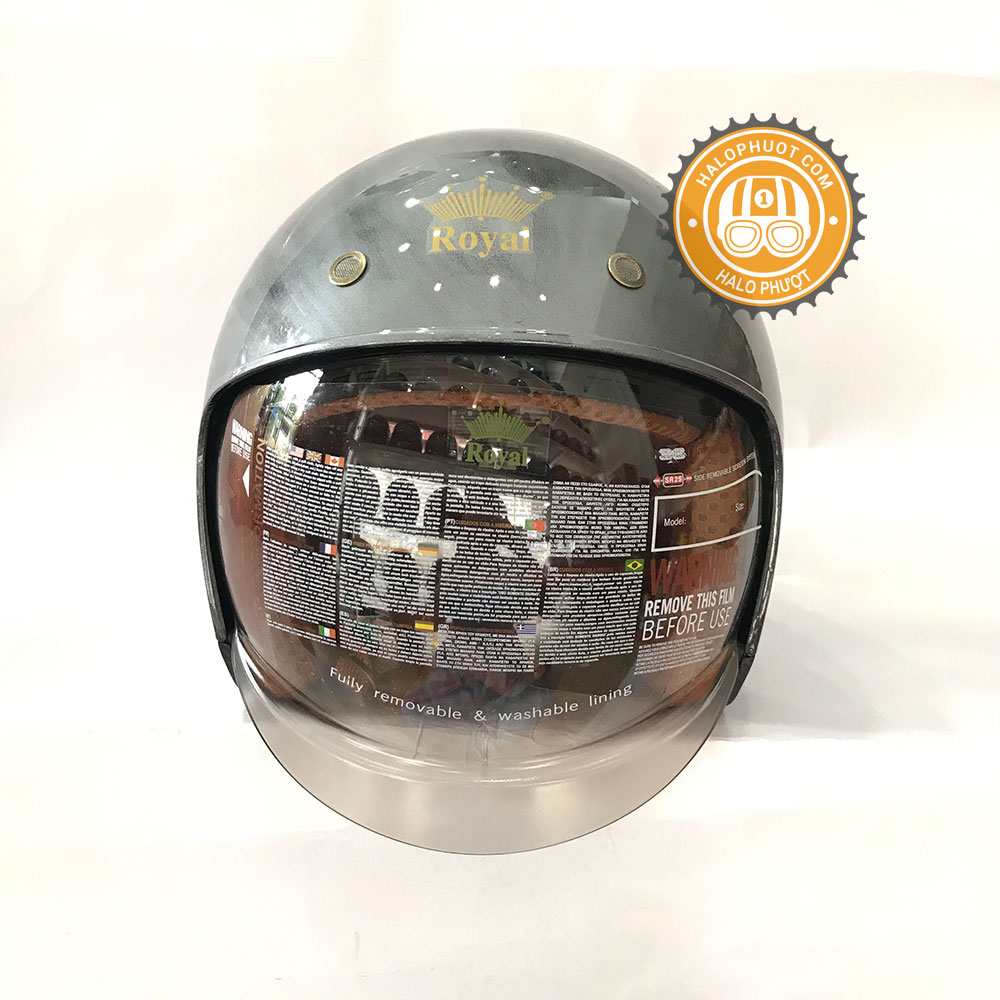 Nón bảo hiểm 3/4 kính âm Royal M139 Xước Bóng