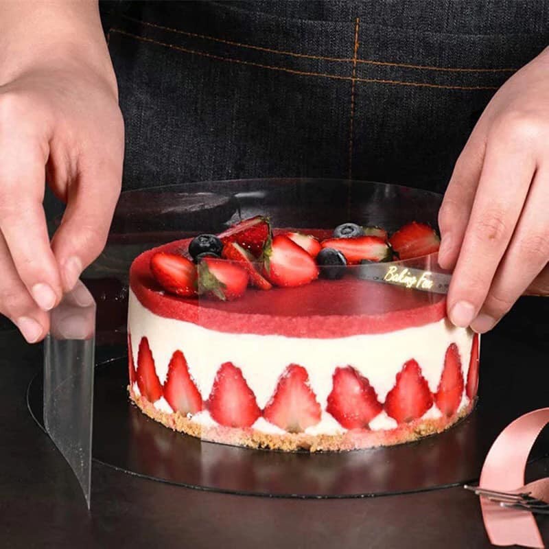 [Freeship + Quà Tặng 10k ]Cuộn mica bọc thành bánh mousse cao 8cm