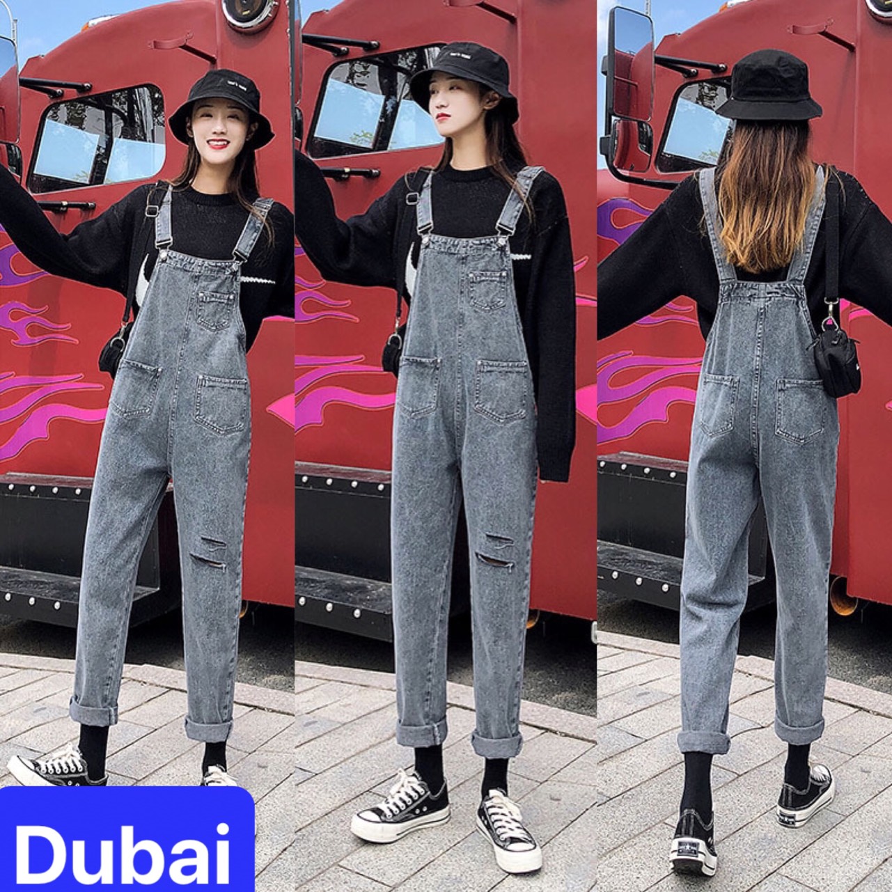 QUẦN YẾM JEAN NỮ CHẤT BÒ XÁM TRO RÁCH ULZZANG NÂNG MÔNG HÀN QUỐC MỚI DB-98 CAO CẤP - DUBAI FASHION